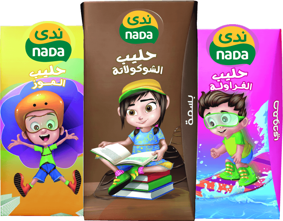 حليب ندى — موز، شوكولاتة، فراولة